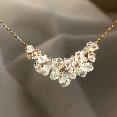 氷晶のシャンデリア ハーキマーダイヤモンド受注製作 ネックレス  