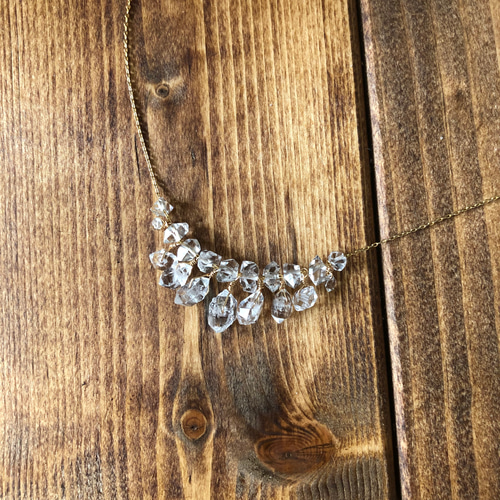 氷晶のシャンデリア ハーキマーダイヤモンド受注製作 ネックレス  