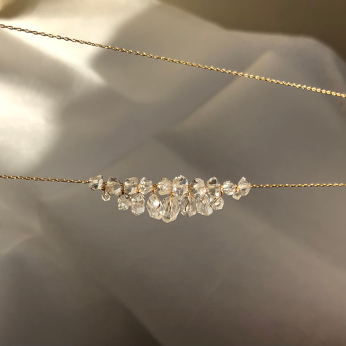 氷晶のシャンデリア ハーキマーダイヤモンド受注製作 ネックレス  