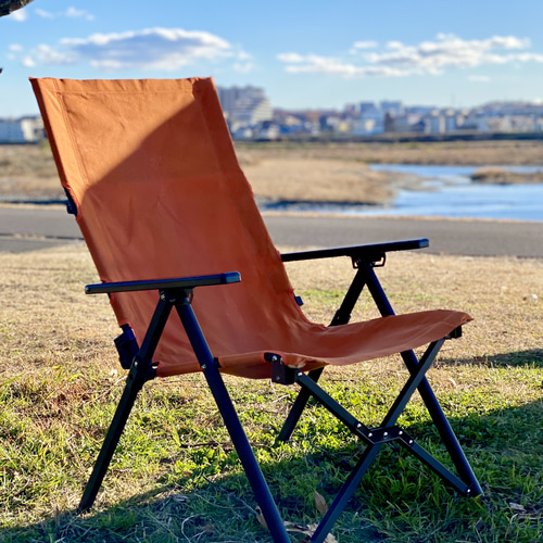 大きいロッキングチェア オレンジ 2点セット 北欧 リクライニング
