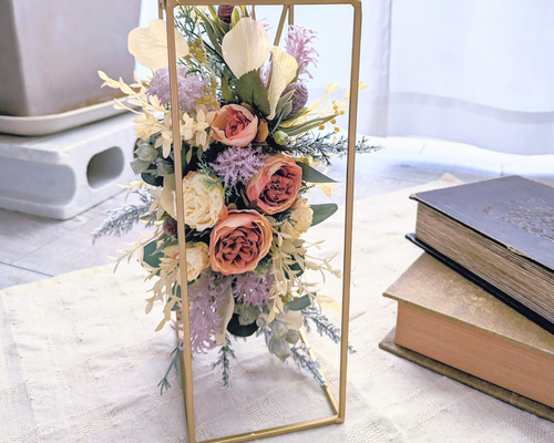 GOLD FRAME～ドライドローズのWinterArrangementPE/IV】Lタイプ