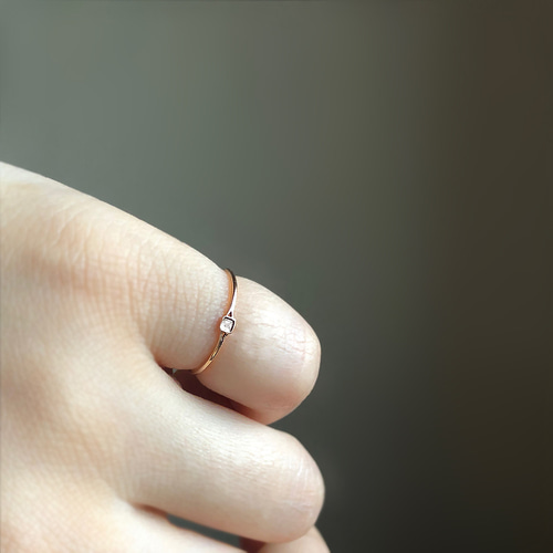 選べる刻印 小さなK18,K10ゴールドのイニシャルリング 指輪 サイズ調整