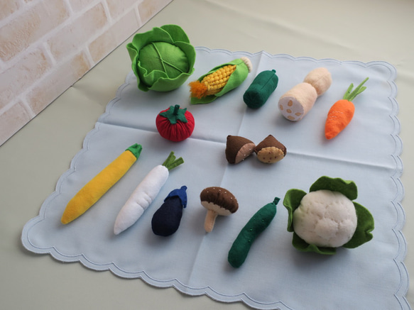 北海道のフレッシュ野菜。フェルトままごとセット 2枚目の画像