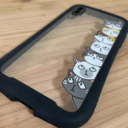 【ちらっとのぞく猫ちゃんたち】スマホケース グリップケース クリアケース iPhone全機種対応 8枚目の画像