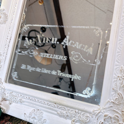 アンティークな部屋/ アンティーク調 壁掛け鏡（ホワイト） ウォールミラー ロイヤルサロン/ 8枚目の画像