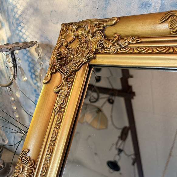アンティークな部屋/ アンティーク調 壁掛け鏡（ゴールド） ウォールミラー ロイヤルサロン/ 5枚目の画像