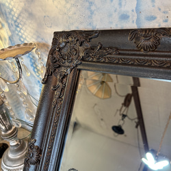 アンティークな部屋/ アンティーク調 壁掛け鏡（ダークBK） ウォールミラー ロイヤルサロン/ 5枚目の画像