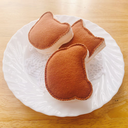 フェルト　くまちゃん＆ねこちゃんホットケーキ セット 2枚目の画像