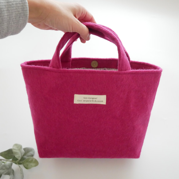SALE】ウールのトートバッグ＊マゼンダ トートバッグ She* 通販