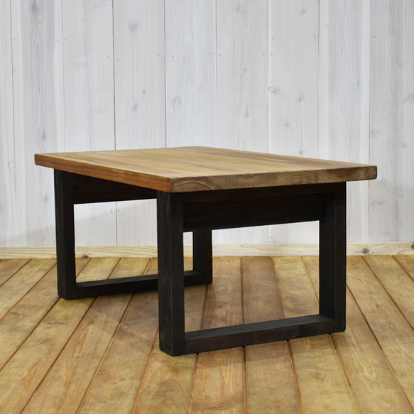 幅80㎝ センターテーブル 無垢材 RONOJI MINI 黒脚 ローテーブル