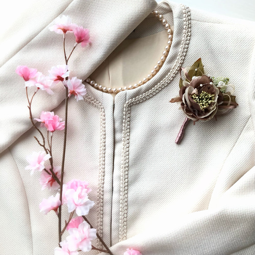 ビーズ刺繍ブローチ【クリームソーダ/レトログラス/メロン