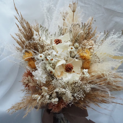 ドライフラワーのラテカラーブーケ wedding bouquet 8枚目の画像