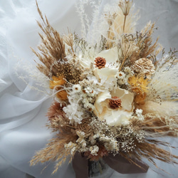 ドライフラワーのラテカラーブーケ wedding bouquet 1枚目の画像