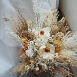 ドライフラワーのラテカラーブーケ wedding bouquet 5枚目の画像