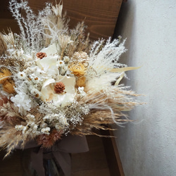 ドライフラワーのラテカラーブーケ wedding bouquet 4枚目の画像