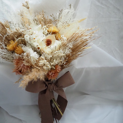 ドライフラワーのラテカラーブーケ wedding bouquet 9枚目の画像