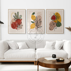 波西米亞植物水果線藝術/室內海報外國藝術 3 件套 / 4544 第1張的照片