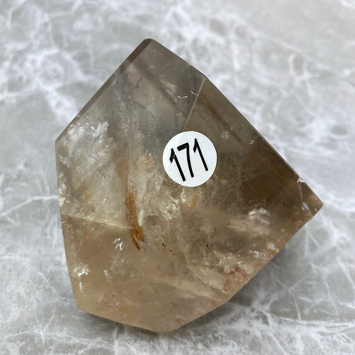 171）一点物　水晶フリーカット　ブラジル産オーロラスモーキークォーツ（煙水晶）　自己実現、自己成長、癒し、明るさ、希望