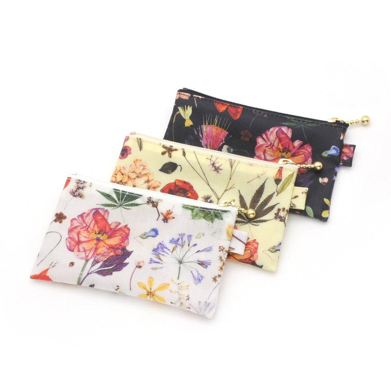 リバティ ラミネートのフラットポーチ 小 フローラルイブ カード