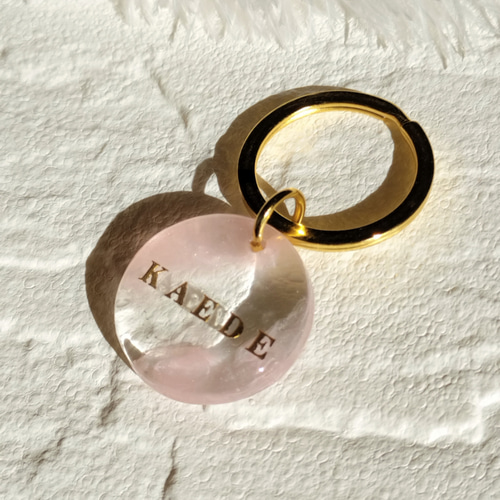 名前入り】カラフルレジンのRoundキーホルダー☆キーリング☆名入れ