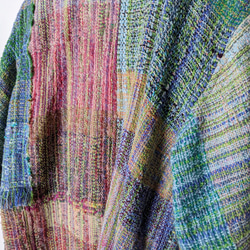 [Handwoven] Colorful Long Coat with Saori Weaving 第5張的照片