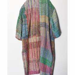 [Handwoven] Colorful Long Coat with Saori Weaving 第3張的照片