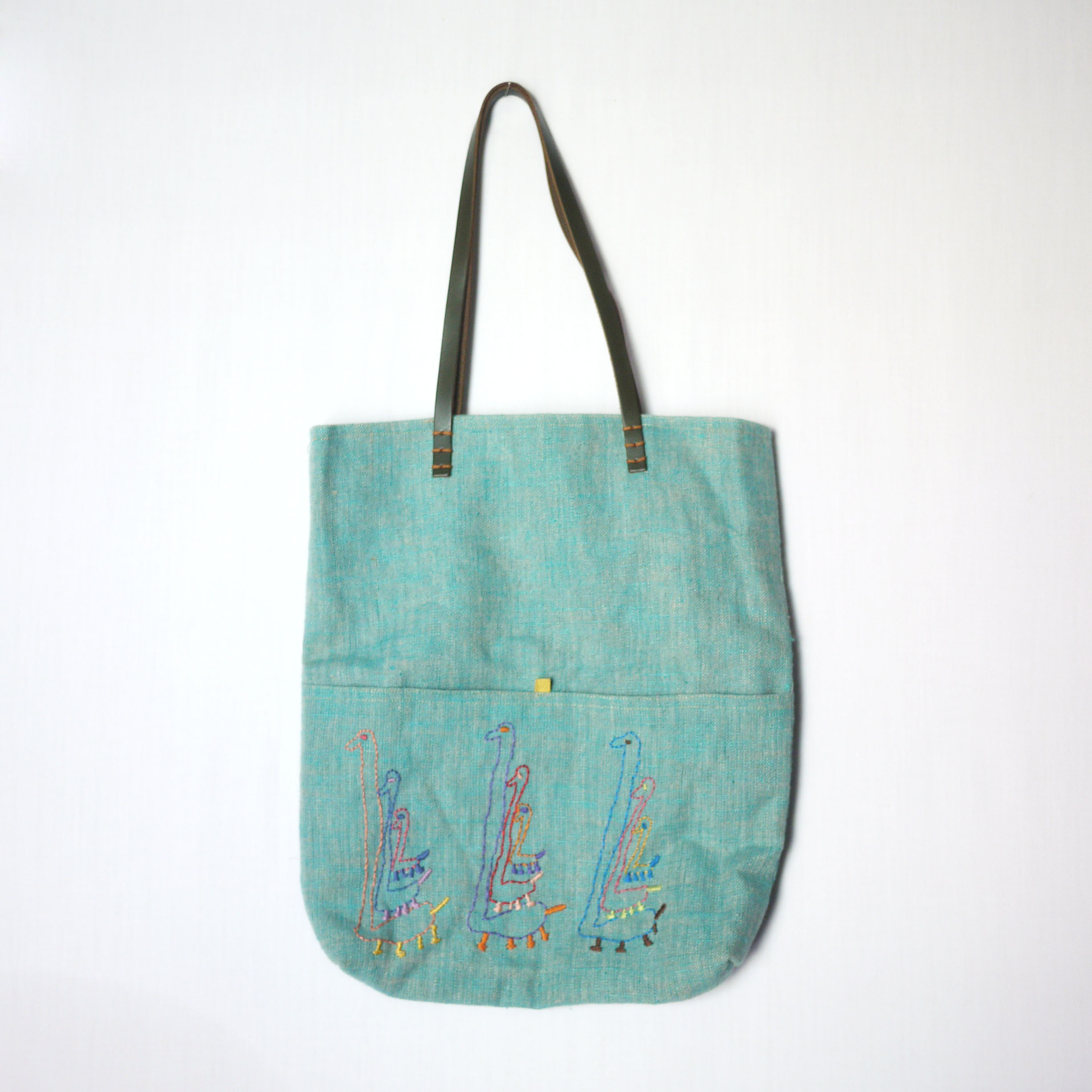 【個性的】シュールなイラスト刺繍トートバッグ エイブルアート