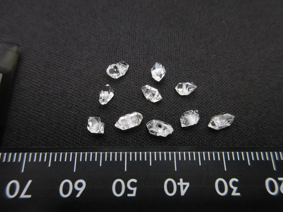 【ハーキマーダイヤモンド】/玉size→(約5㎜～約7㎜)× (約2㎜～約4㎜)/1set(10玉)/793t1 4枚目の画像