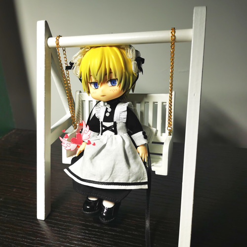 オビツ11 OB11 1/12ドール家具 ミニ家具 木製ブランコ 吊り椅子 ドール