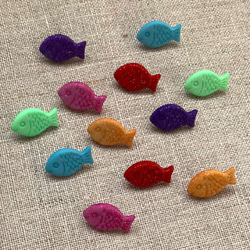 アメリカ Dress it Upボタン 小さなお魚　School of Mini Fish  B-2780　フィッシュ 2枚目の画像