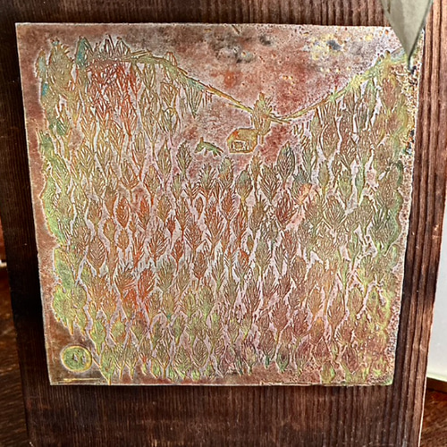 【真作】版画　銅版画　幻想的な森の版画　モダンなインテリアアート　V158 真作】版画 銅版画 幻想的な森の版画 モダンなインテリアアート