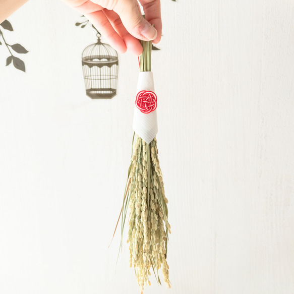 シンプル稲穂飾り お正月飾り 水引 しめ縄・しめ飾り hanahana 通販