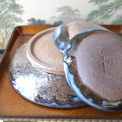 【大皿】豪華な特別皿セット(大中小)コスモブルー 5枚目の画像
