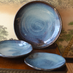 【大皿】豪華な特別皿セット(大中小)コスモブルー 1枚目の画像