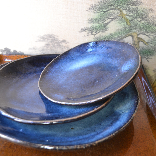 再入荷！】豪華な特別皿セット(大中小) コスモブルー 大皿セット 和