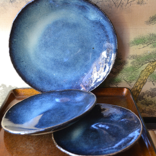 再入荷！】豪華な特別皿セット(大中小) コスモブルー 大皿セット 和