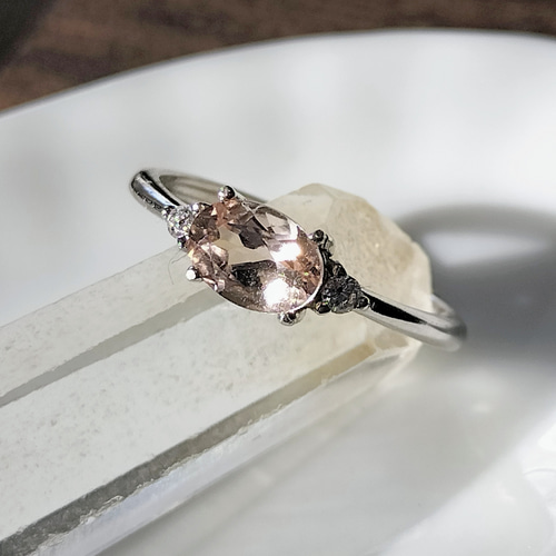 特別価格 天然モルガナイトのsilver925リング フリーサイズ シルバー アクセサリー