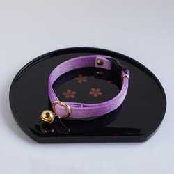 【猫用・３サイズから選べる】江戸猫首輪(グラデーション・紫) 1枚目の画像
