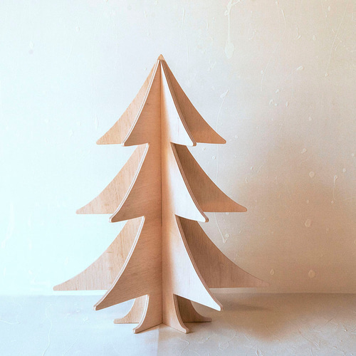 新品 ドイツ 木製ツリー もみの木 2点セット オブジェ 高さ30cm】立体クリスマスツリー ナチュラルな木製もみの木