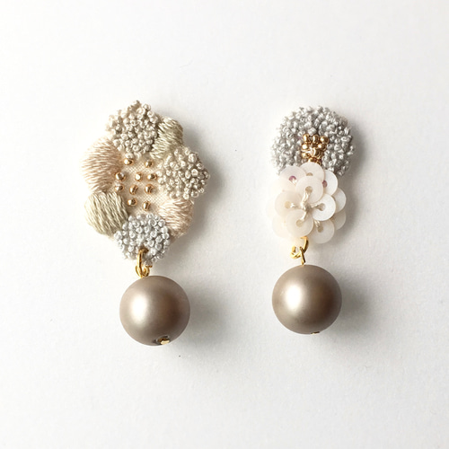 華やか刺繍を耳元に★25SS MACON&LESQUOY Nenuphars イヤリング 華やか刺繍を耳元に☆25SS MACON&LESQUOY Nenuphars イヤリング
