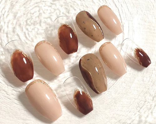 チョコブラウン ネイルチップ 38d3d62881c017345a954e4be4c87a