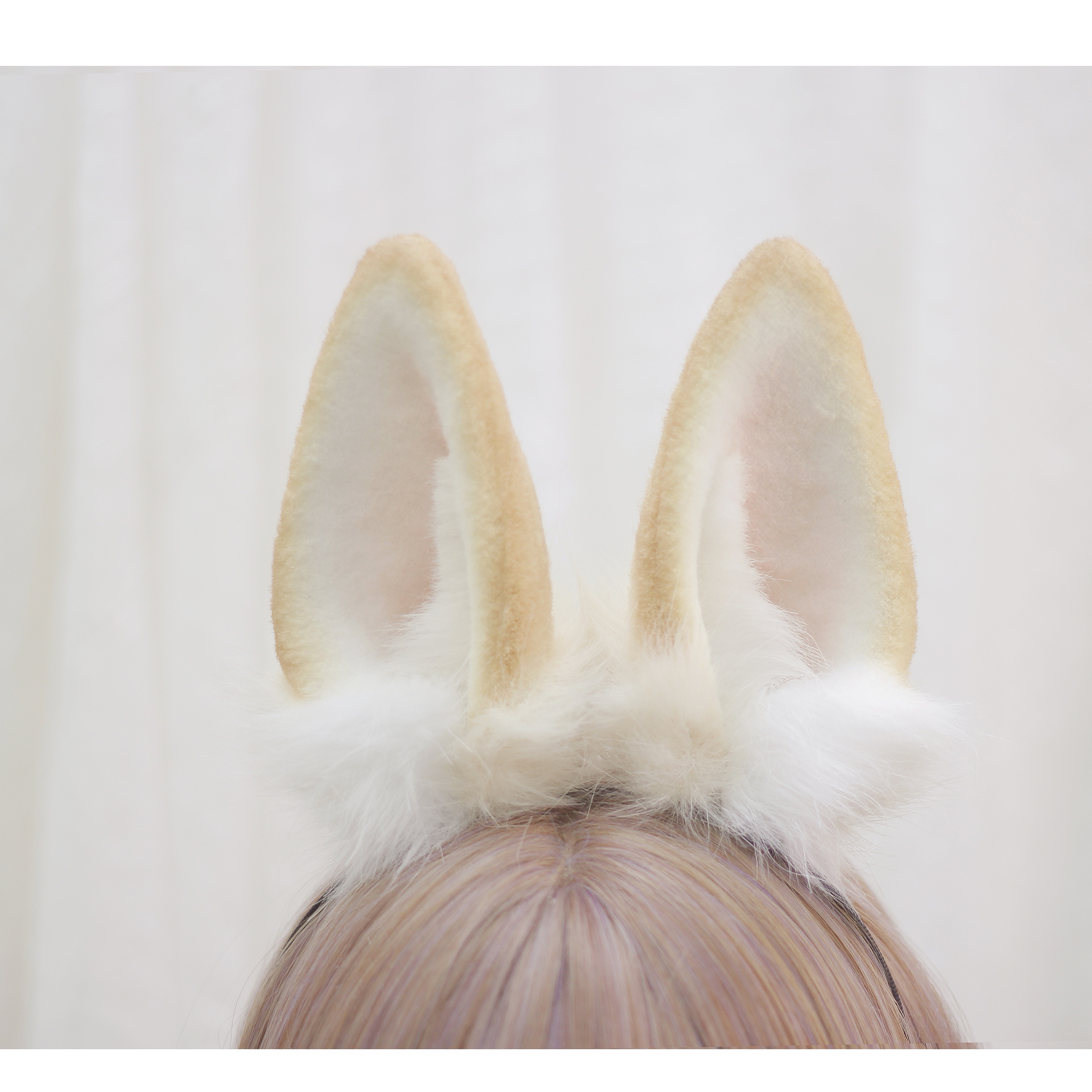 【受注生産】うさぎ耳カチューシャ 手作り リアルな毛皮のような ペットの耳ヘアアクセサリー   シミュレーション動物の耳