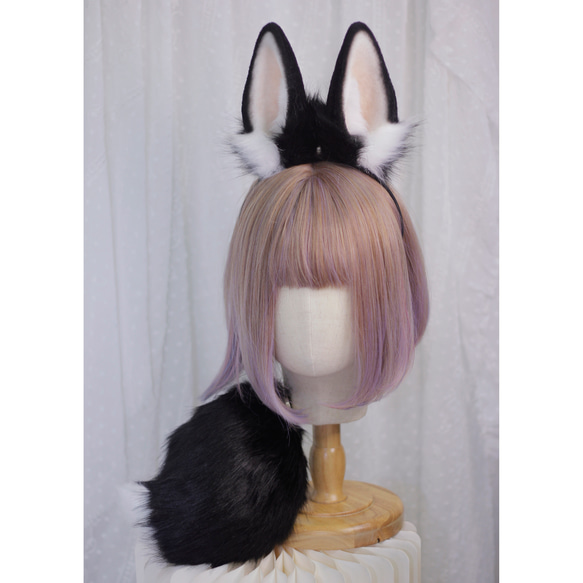 【受注生産】うさぎ耳カチューシャ 手作り リアルな毛皮のような ペットの耳ヘアアクセサリー   シミュレーション動物の耳 1枚目の画像