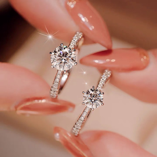 モアッサナイト キラキラ 0.5ct/1ct クラシック ゴージャス