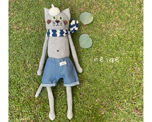 グレーの猫ちゃん(男の子) ソックキャット ソックモンキー  猫ぬいぐるみ グレーの猫ちゃん(男の子) ソックキャット ソックモンキー 猫