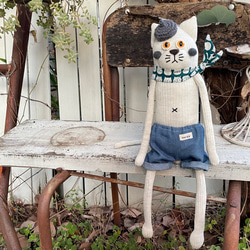 グレーの猫ちゃん(男の子) ソックキャット ソックモンキー  猫ぬいぐるみ グレーの猫ちゃん(男の子) ソックキャット ソックモンキー 猫ぬいぐるみ