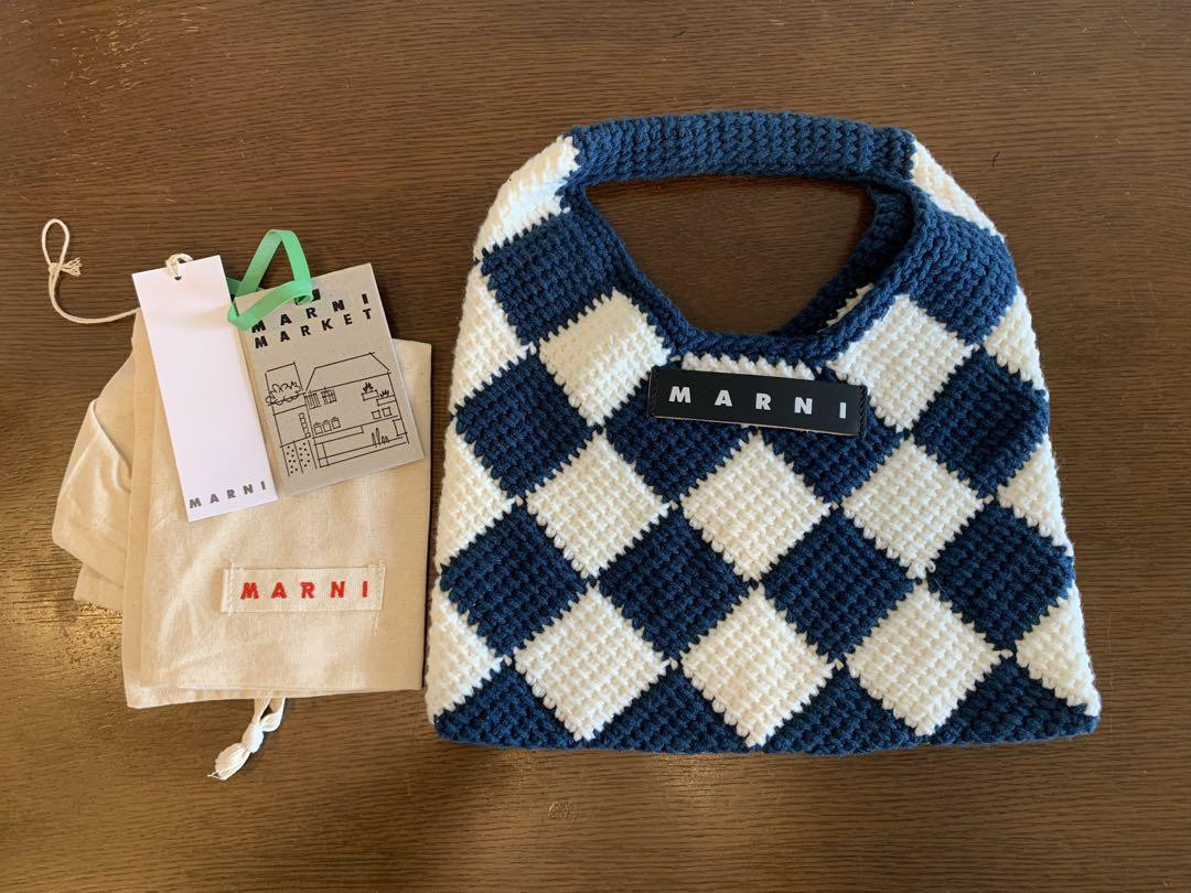 MARNI マルニマーケット スモール テックウール ハンドバッグ