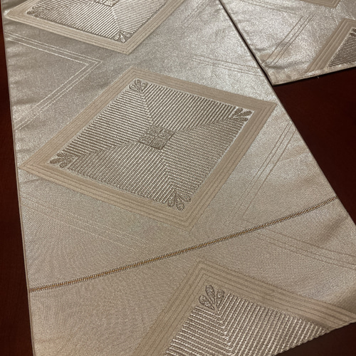 豪華刺繍 正絹テーブルランナー&テーブルセンター 帯リメイク