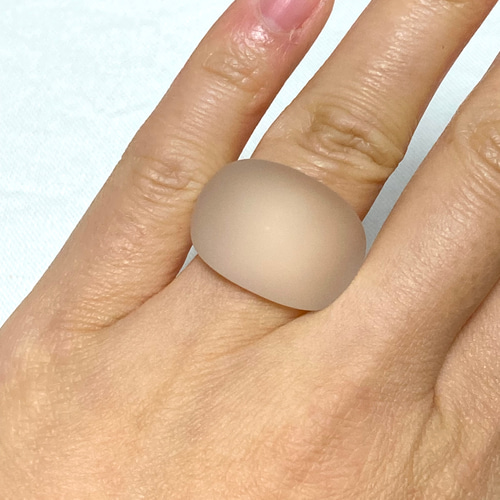4月誕生石 ブラジル産フロスト水晶 贅沢くり抜きリング 指輪 13