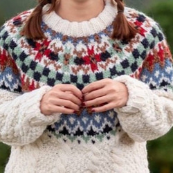 手編み  セーター creema 限定  復古文芸のスタイル 贈り  冬の保温   850g      受付生産 4枚目の画像